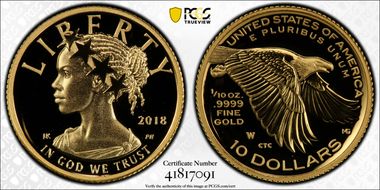 2018-W $10 American Liberty High Relief PR69DCAM