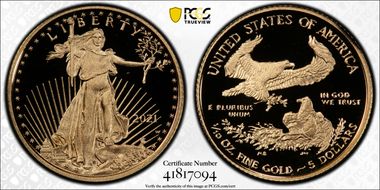 2021-W $5 Gold Eagle - Type 1 First Strike PR70DCAM