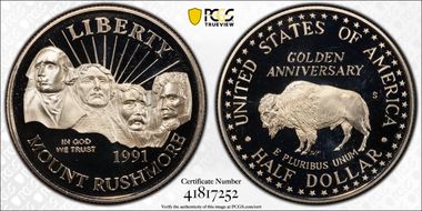 1991-S 50C Mount Rushmore PR68DCAM
