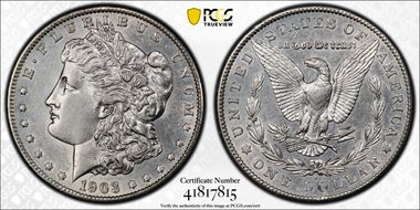 1903-S $1 Micro S AU53