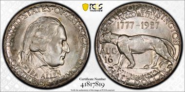 1927 50C Vermont MS66