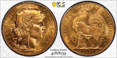 1911 20 Fr Gad-1064a F-535 Refrappe MS66