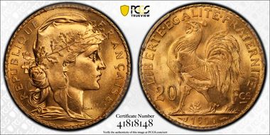 1911 20 Fr Gad-1064a F-535 Refrappe MS67