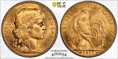 1911 20 Fr Gad-1064a F-535 Refrappe MS66+