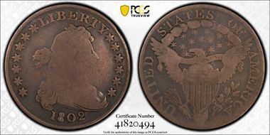 1802 $1 BB-242, Wide Date G4