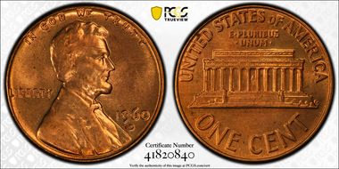 1960-D 1C Large Date MS64RD