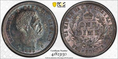 1883 10C Hawaii MS62