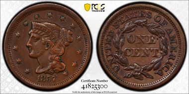1857 1C N-4  Small Date N1BN