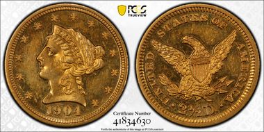1904 $2.50 PR61