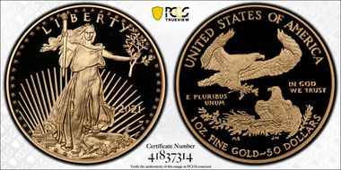 2021-W $50 Gold Eagle - Type 1 First Strike PR70DCAM
