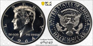 1964 50C Accented Hair PR67