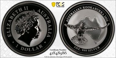 2002 $1 Kookaburra Ag MS70