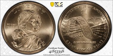 2010-P $1 Native American, Pos. A Satin Finish SP67