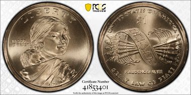 2010-P $1 Native American, Pos. B Satin Finish SP68