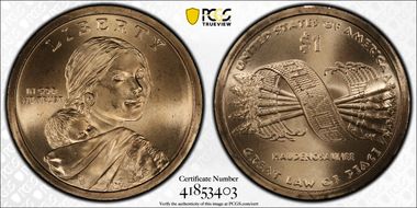 2010-P $1 Native American, Pos. A Satin Finish SP65+