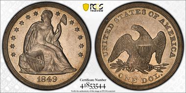 1849 $1 AU55