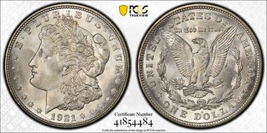 1921-D $1 MS66+