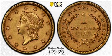 1853 G$1 MS63