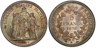 1876-A 5 Fr Gad-745a F-334 MS66