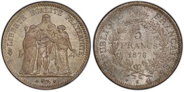 1876-K 5 Fr Gad-745a F-334 MS65