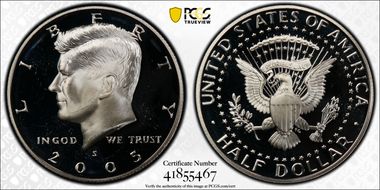 2005-S 50C Silver PR67DCAM