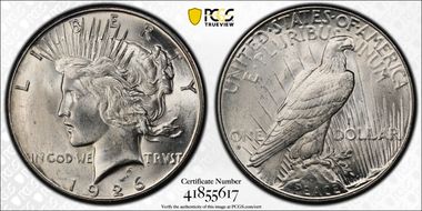 1926-S $1 VAM 3B, Overpolished Die MS64+