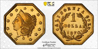 1870 G$1 BG-1107 MS64PL