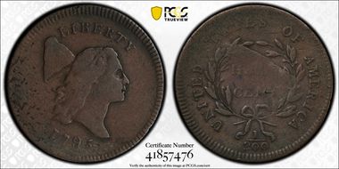 1795 1/2C Plain Edge, No Pole VG10BN