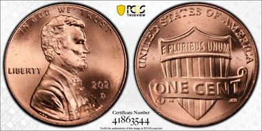 2021-D 1C Shield Early Find MS66RD