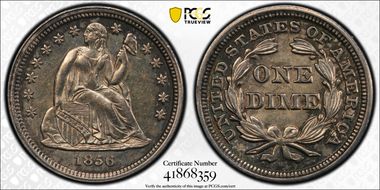 1856 10C Small Date MS62
