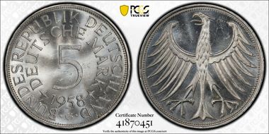 1958-G 5 Mk J-387 MS64+