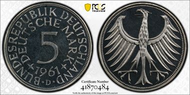 1961-D 5 Mk PR66CAM