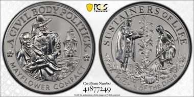 2020 Medal Mayflower 400th Anniversary Reverse Proof First Strike PR69