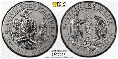 2020 Medal Mayflower 400th Anniversary Reverse Proof First Strike PR70