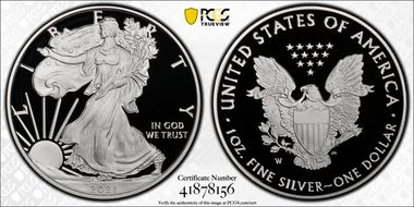 2021-W  $1 Silver Eagle - Type 1 PR70DCAM