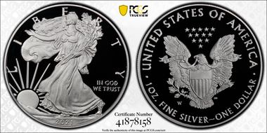 2021-W  $1 Silver Eagle - Type 1 PR70DCAM