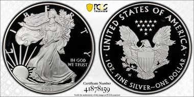 2021-W  $1 Silver Eagle - Type 1 PR69DCAM