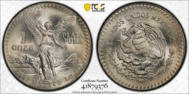 1987-Mo Onza Libertad Ag MS67