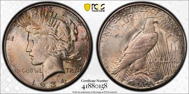 1934-S $1 MS64+