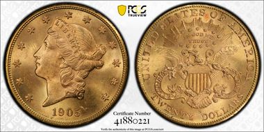 1905-S $20 MS65+