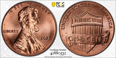 2021 1C Shield Early Find MS66RD