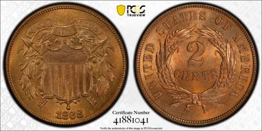 1868 2C MS66RB