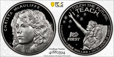 2021-P $1 Christa McAuliffe First Strike PR69DCAM