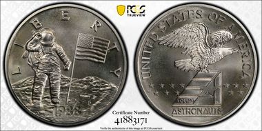 1988-P Medal D1988-2d Silver Astronaut Small MS69