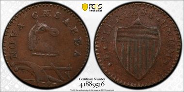 1787 NJ 1/2P U over S, Maris 55-m AU58BN