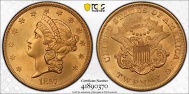 1857 $20 MS63