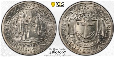 1936 50C Rhode Island MS64