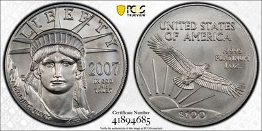 2007 $100 Statue of Liberty MS69