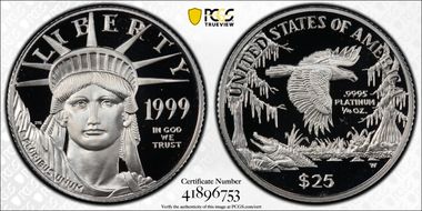 1999-W $25 Statue of Liberty PR69DCAM