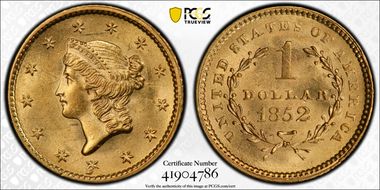 1852 G$1 MS62+